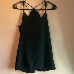 Black strapped tank